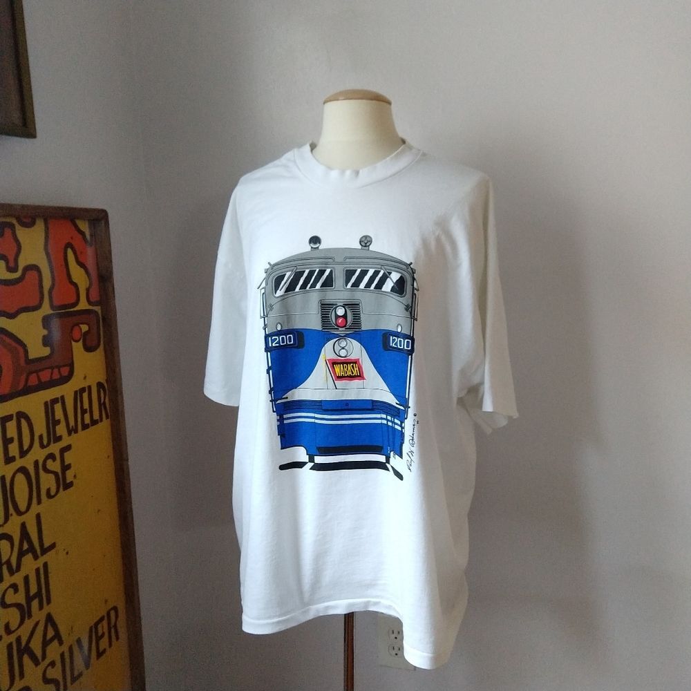 Vintage Single-stitch Wabash Train T-shirt Size XXL